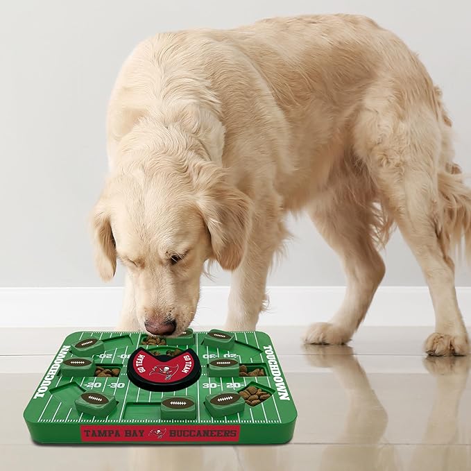 NFL Tampa Bay Buccaneers Dog Puzzle Toy — Large Interactive Slow Feeder & Treat Dispenser