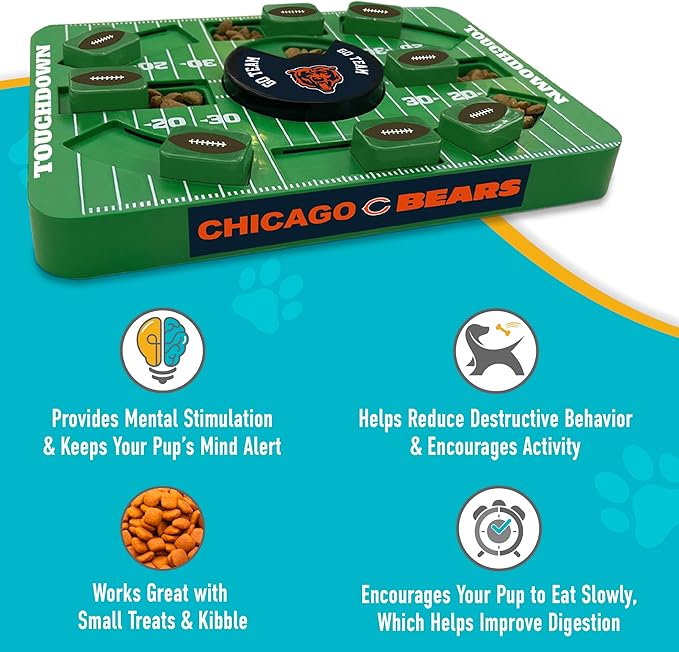 NFL Chicago Bears Large Interactive Puzzle Treat Toy for Dogs