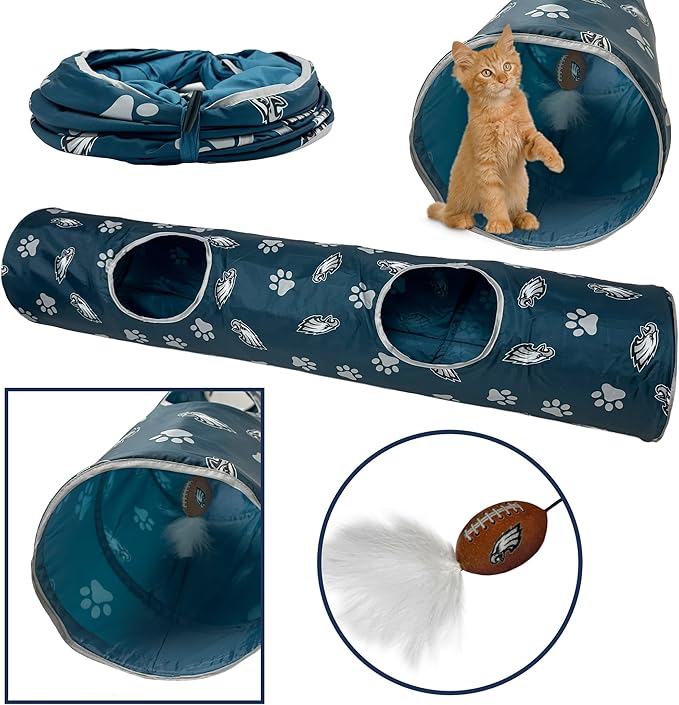 Philadelphia Eagles NFL Cat Tunnel with Catnip Football