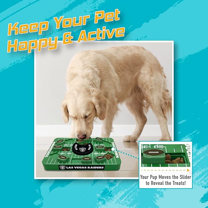 NFL Las Vegas Raiders Dog Puzzle Toy — Interactive Slow Feeder & Treat Dispenser