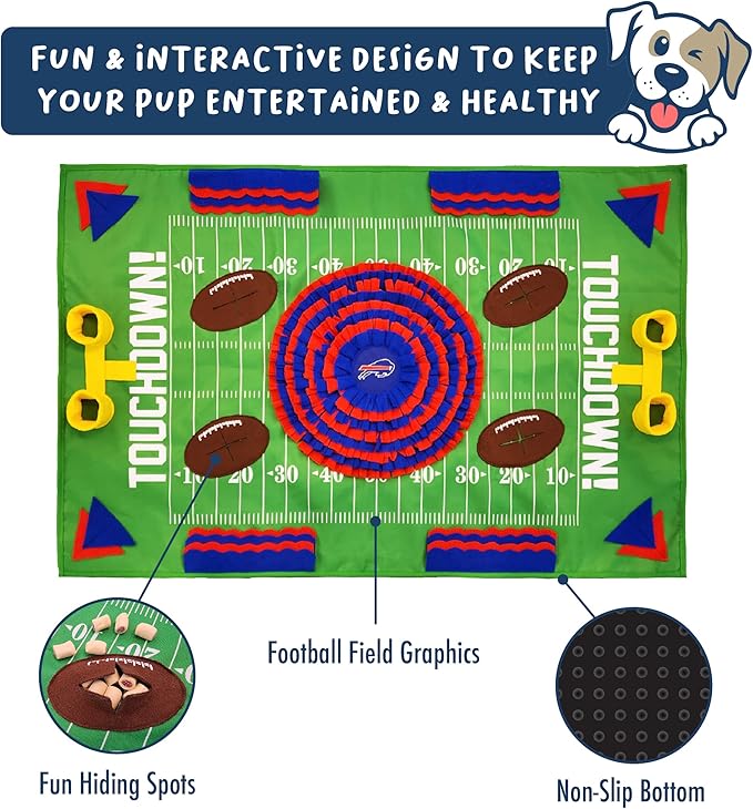 NFL Buffalo Bills Dog Snuffle Mat | Officially Licensed | Slow Feeder Puzzle Toy