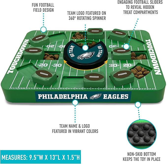 NFL Philadelphia Eagles Large Interactive Puzzle Treat Toy for Dogs