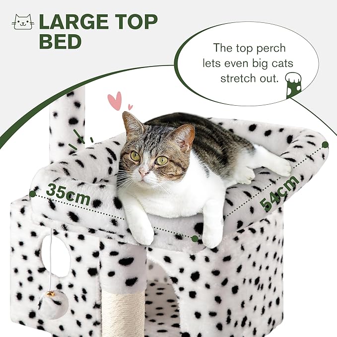 MUTICOR 66" Multi-Level Cat Tree — Plush Perches, Condo, Hammock & Sisal Posts for Large Indoor Cats (White & Black)