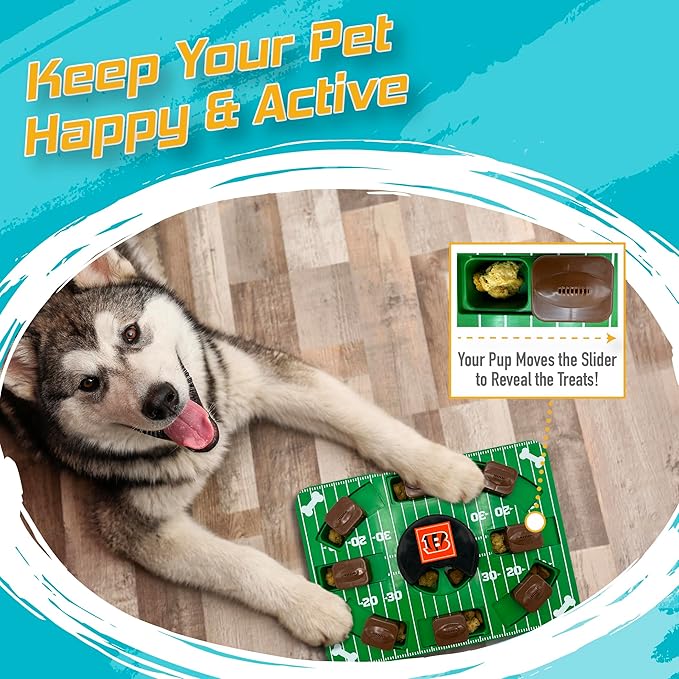 NFL Cincinnati Bengals Dog Puzzle Toy — Interactive Slow Feeder & Treat Dispenser