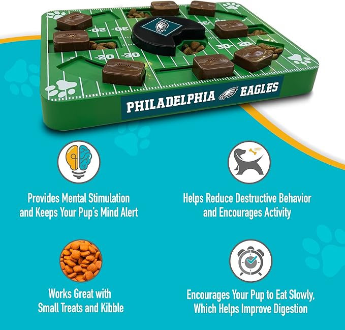 NFL Philadelphia Eagles Dog Puzzle Treat Toy | Officially Licensed | Interactive IQ Feeder