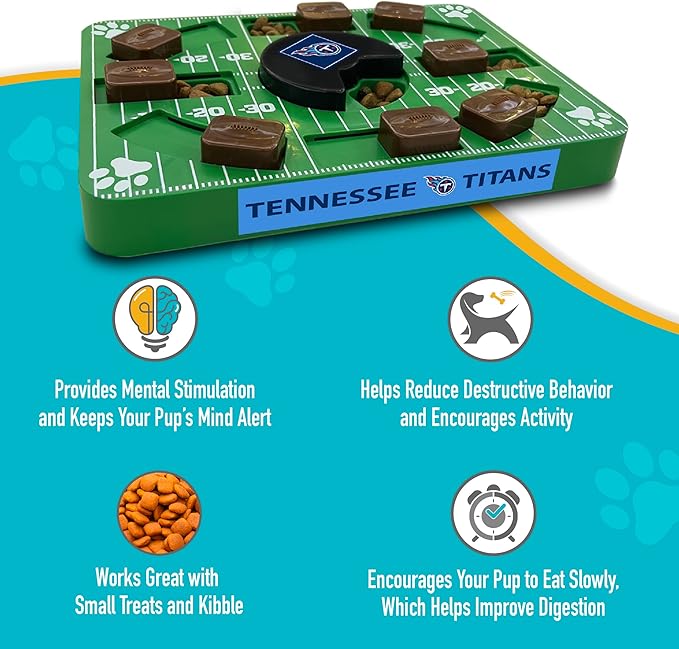NFL Tennessee Titans Dog Puzzle Treat Toy | Officially Licensed | Interactive IQ Feeder