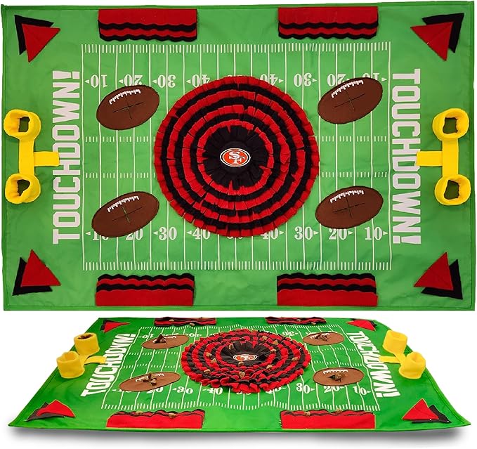 NFL San Francisco 49ers Dog Snuffle Mat | Officially Licensed | Slow Feeder Puzzle Toy