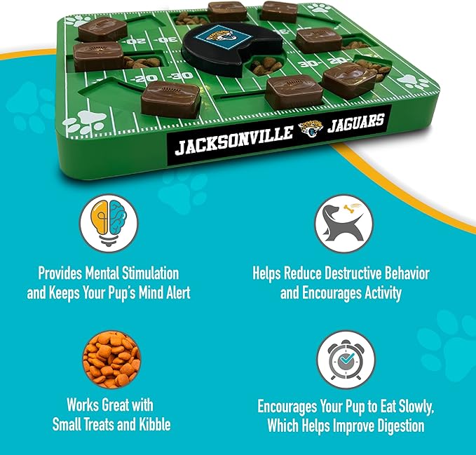NFL Jacksonville Jaguars Dog Puzzle Toy — Interactive Slow Feeder & Treat Dispenser