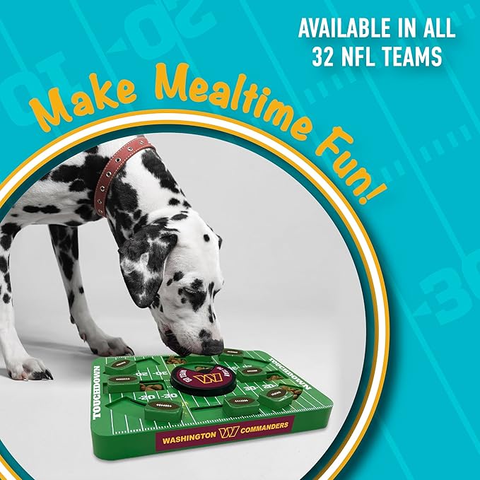 NFL Washington Commanders Dog Puzzle Toy — Large Interactive Slow Feeder & Treat Dispenser