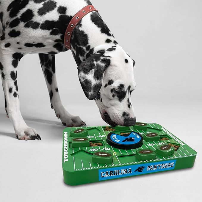NFL Carolina Panthers Dog Puzzle Toy — Large Interactive Slow Feeder & Treat Dispenser