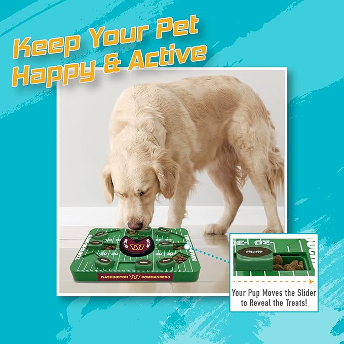 NFL Washington Commanders Dog Puzzle Toy — Large Interactive Slow Feeder & Treat Dispenser