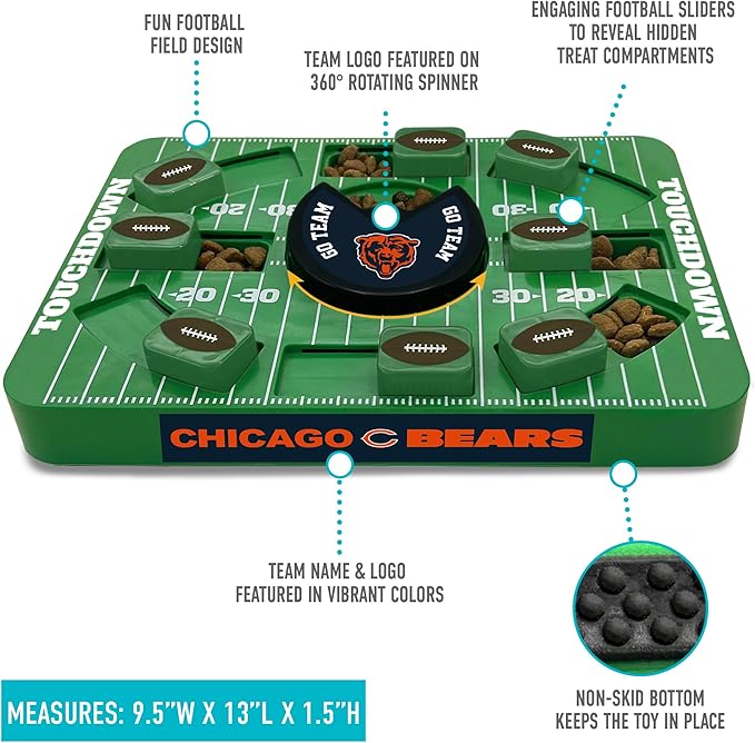 NFL Chicago Bears Large Interactive Puzzle Treat Toy for Dogs
