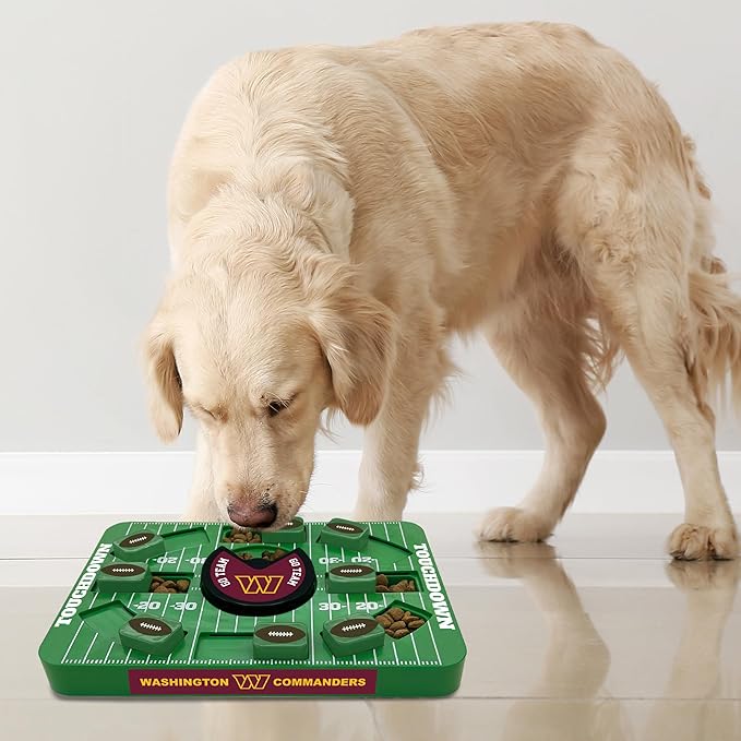 NFL Washington Commanders Dog Puzzle Toy — Large Interactive Slow Feeder & Treat Dispenser