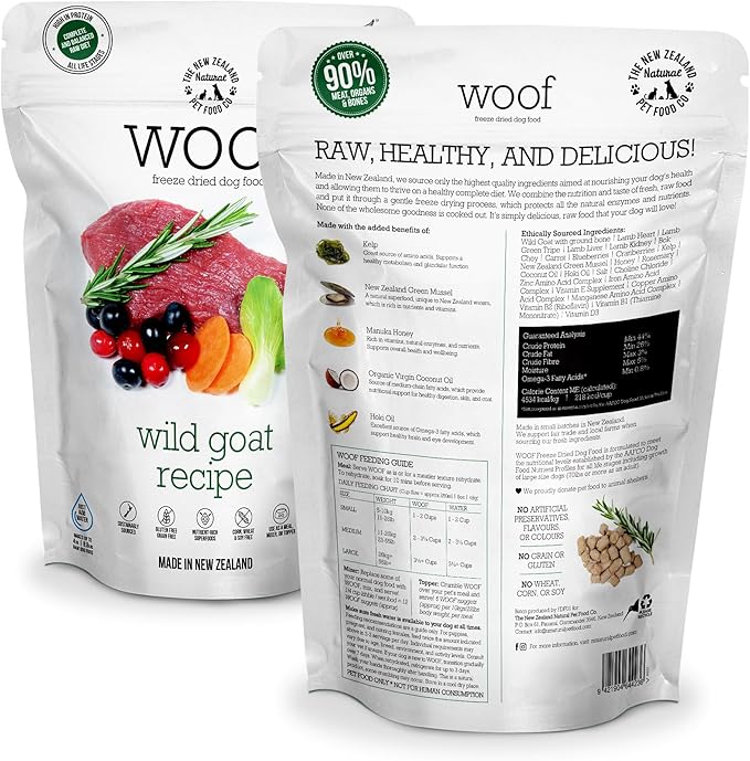 WOOF Freeze-Dried Wild Goat Dog Food | 2.2 lb | High-Protein & Grain-Free