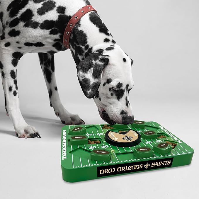NFL New Orleans Saints Dog Puzzle Treat Toy | Large Size | Officially Licensed | Interactive IQ Feeder
