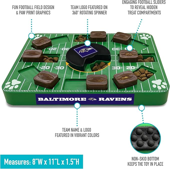 NFL Baltimore Ravens Interactive Puzzle Treat Toy for Dogs