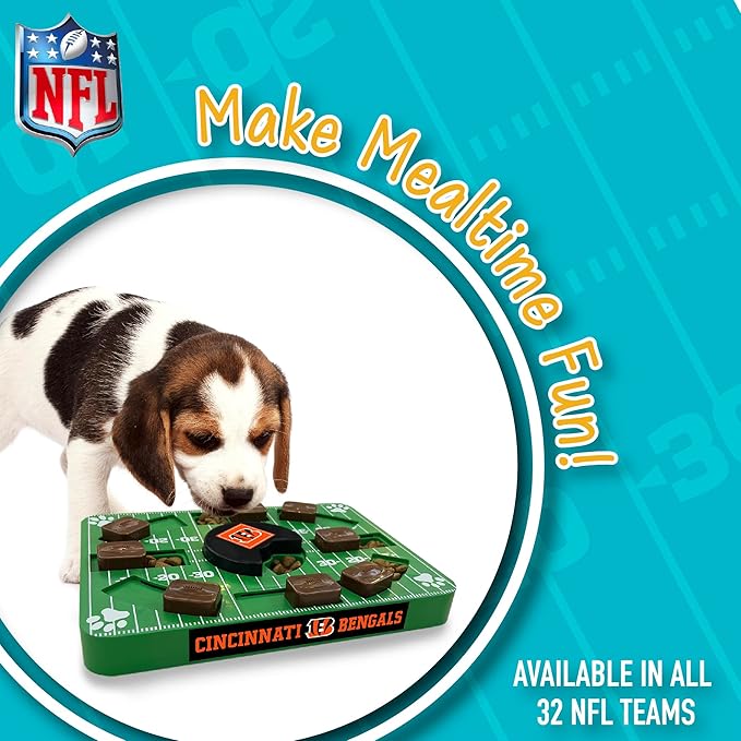 NFL Cincinnati Bengals Dog Puzzle Toy — Interactive Slow Feeder & Treat Dispenser