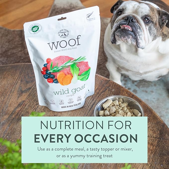 WOOF Freeze-Dried Wild Goat Dog Food | 2.2 lb | High-Protein & Grain-Free