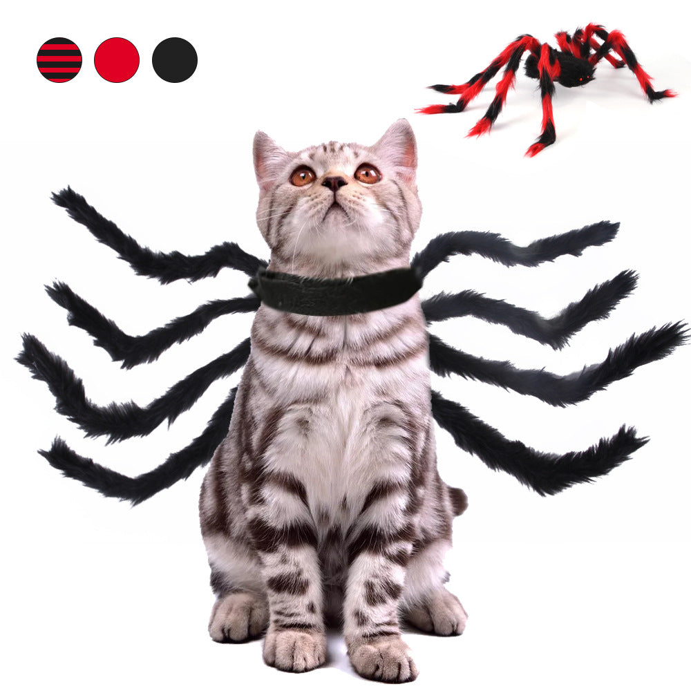 Spider Dog Costume Harness | Cat Halloween Costume | Adjustable Pet Spider Outfit S–XL