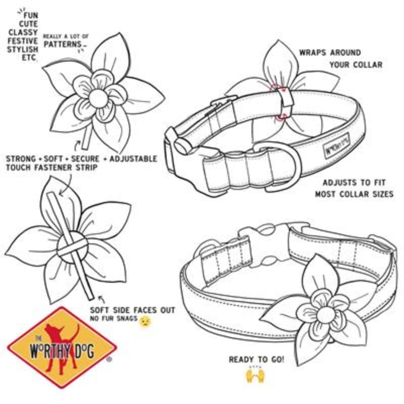 Americana Holiday Flower Pet Collar Attachment