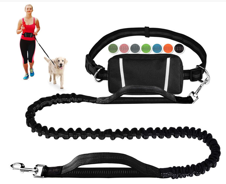 Reflective Running Leash Set with Waist Bag