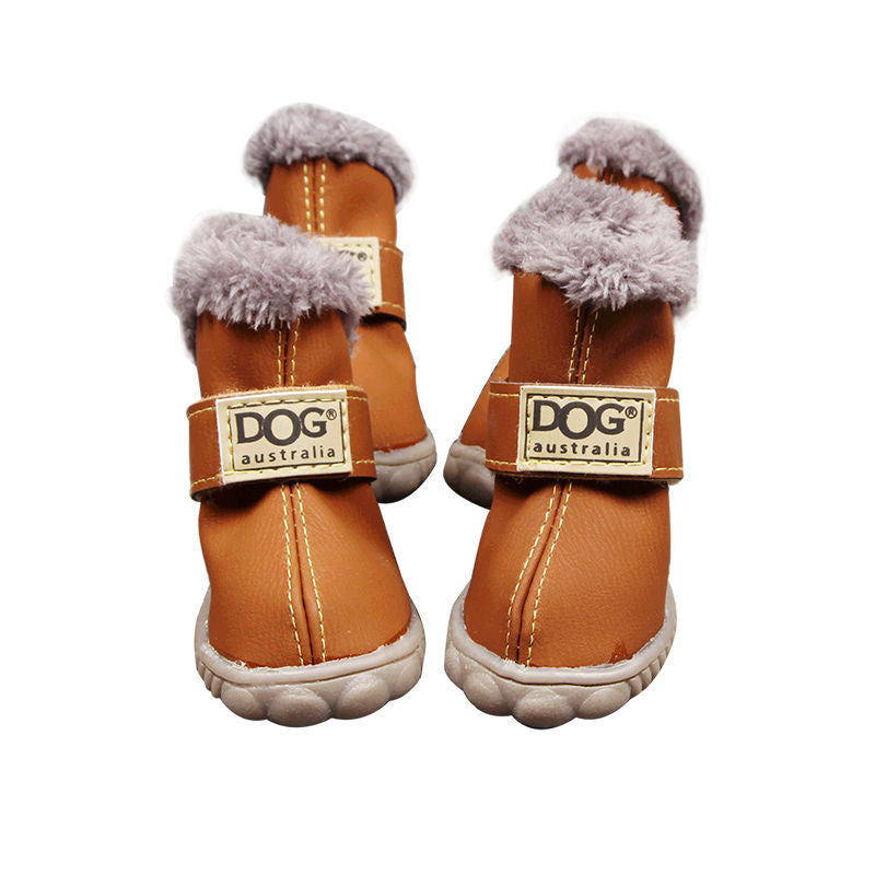 Waterproof Fleece-Lined Dog Snow Boots | Anti-Slip Winter Paw Protection (4-Pack)