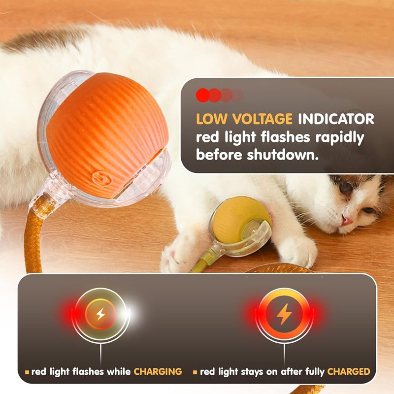 Smart Interactive Cat Ball Toy | Auto-Rolling, Obstacle-Avoiding & USB Rechargeable | 3 Speed Modes