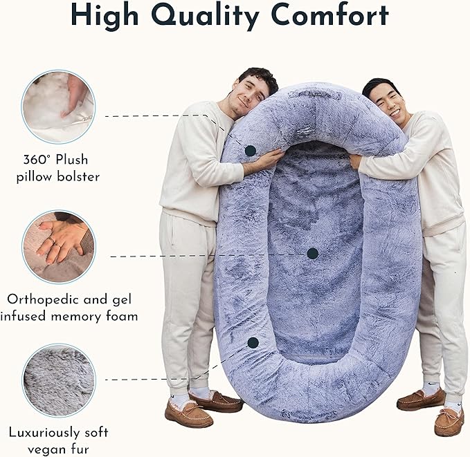 Plufl Human Dog Bed | Memory Foam Nap Pod for Adults & Pets