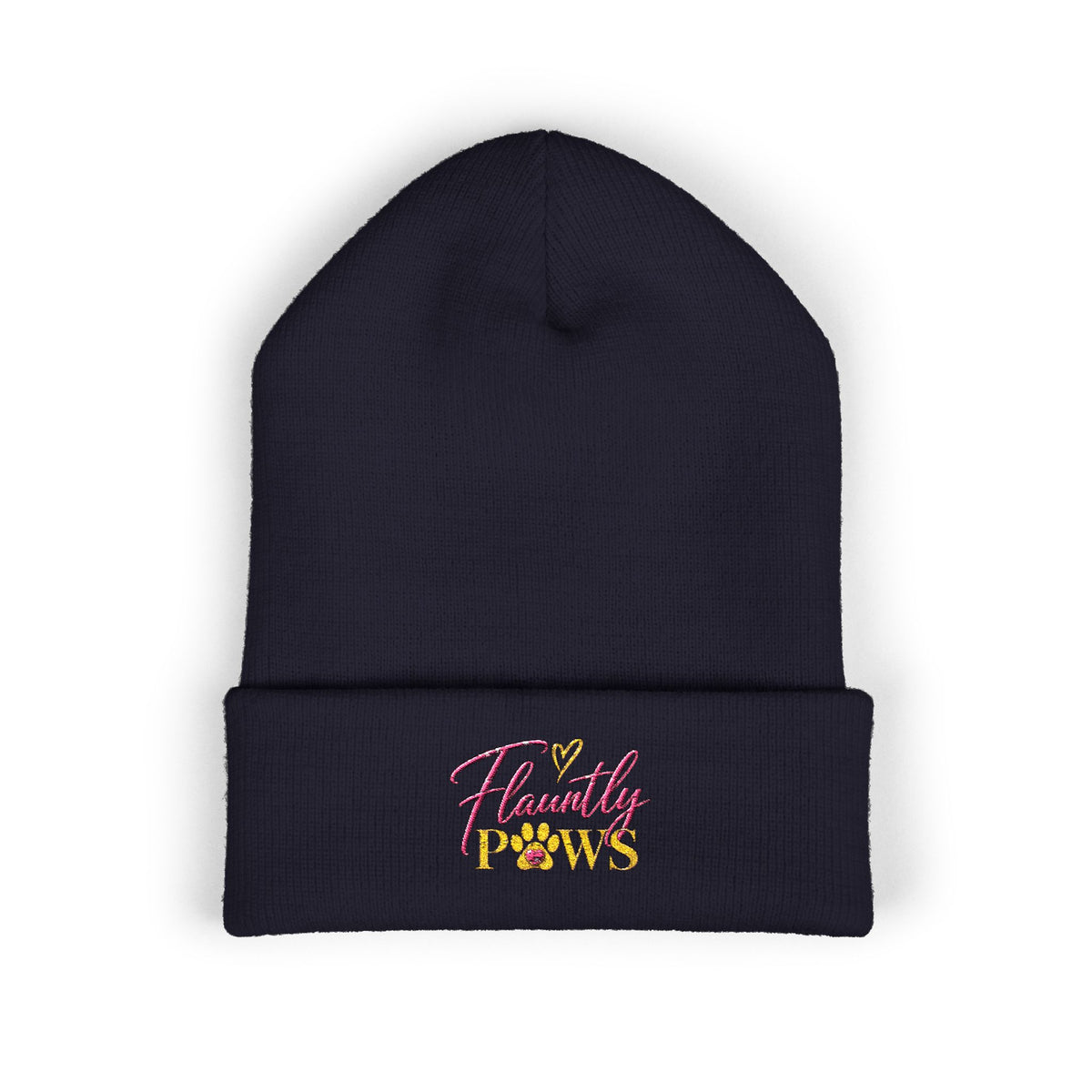 Embroidered Classic Cuffed Beanie | Flauntly Paws