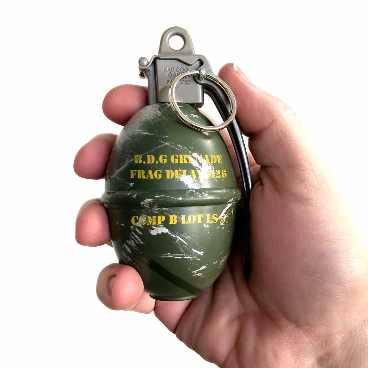 The Flauntly Paws Grenade Waste Bag Dispenser — Full-Scale Novelty Poop Bag Holder for Dogs
