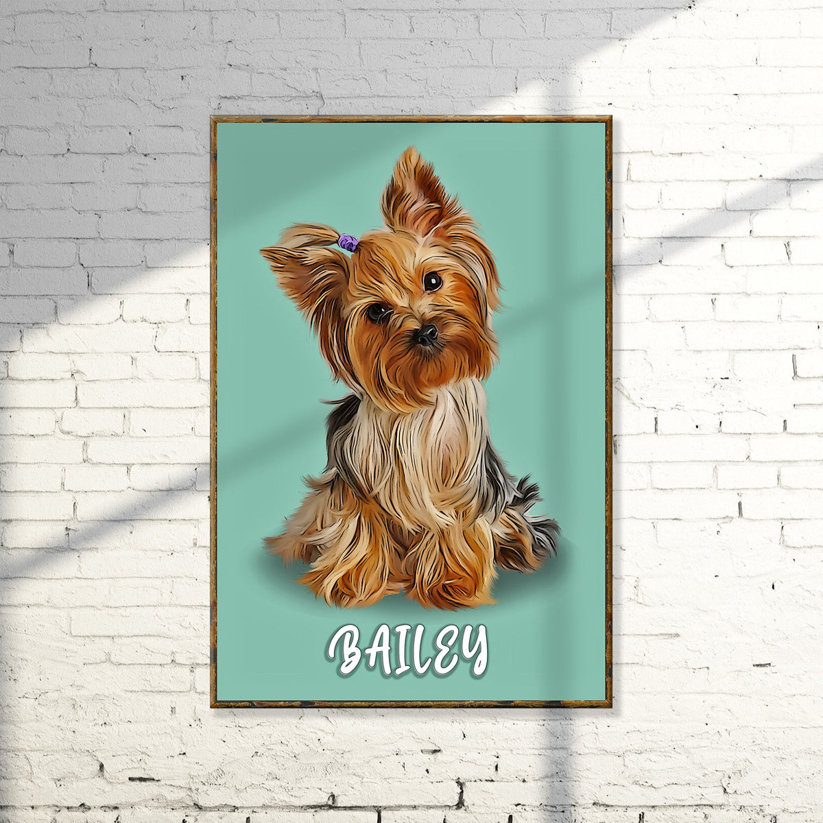 Yorkshire Terrier Pastel Portrait Canvas | Custom Pet Wall Art