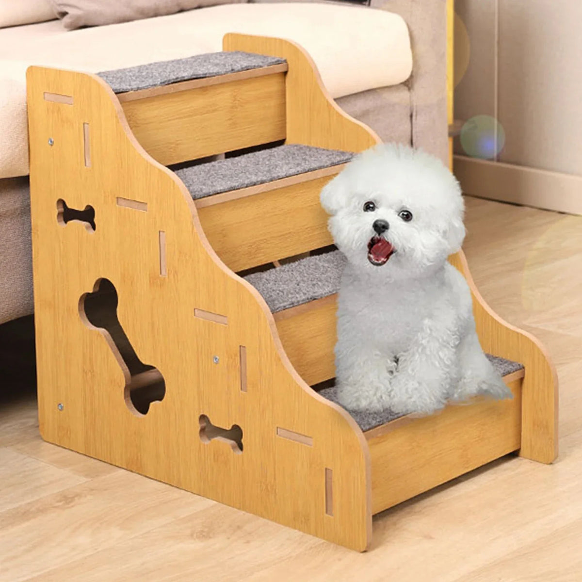 Wooden Pet Stairs for Small Dogs & Cats | 2, 3, or 4 Step