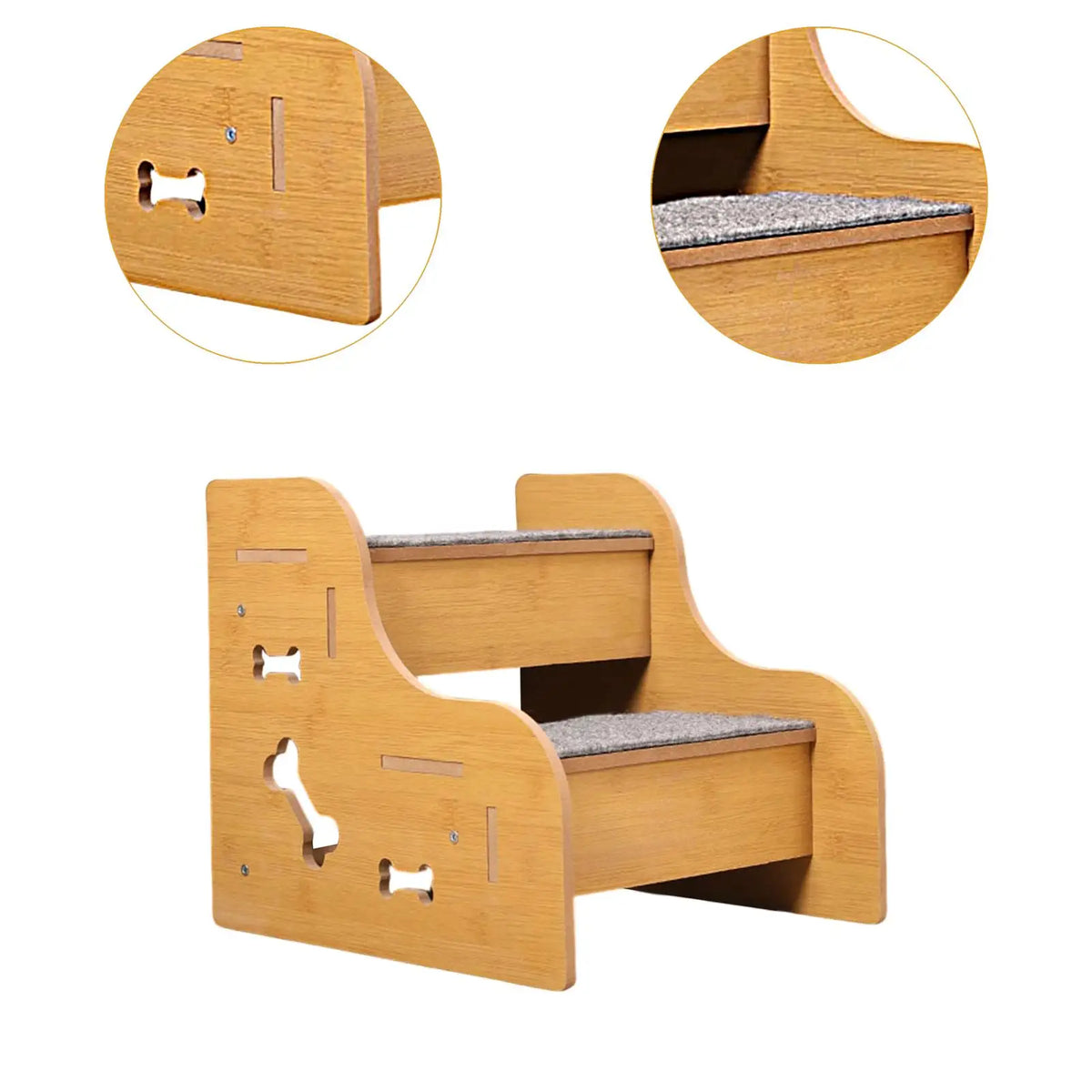 Wooden Pet Stairs for Small Dogs & Cats | 2, 3, or 4 Step