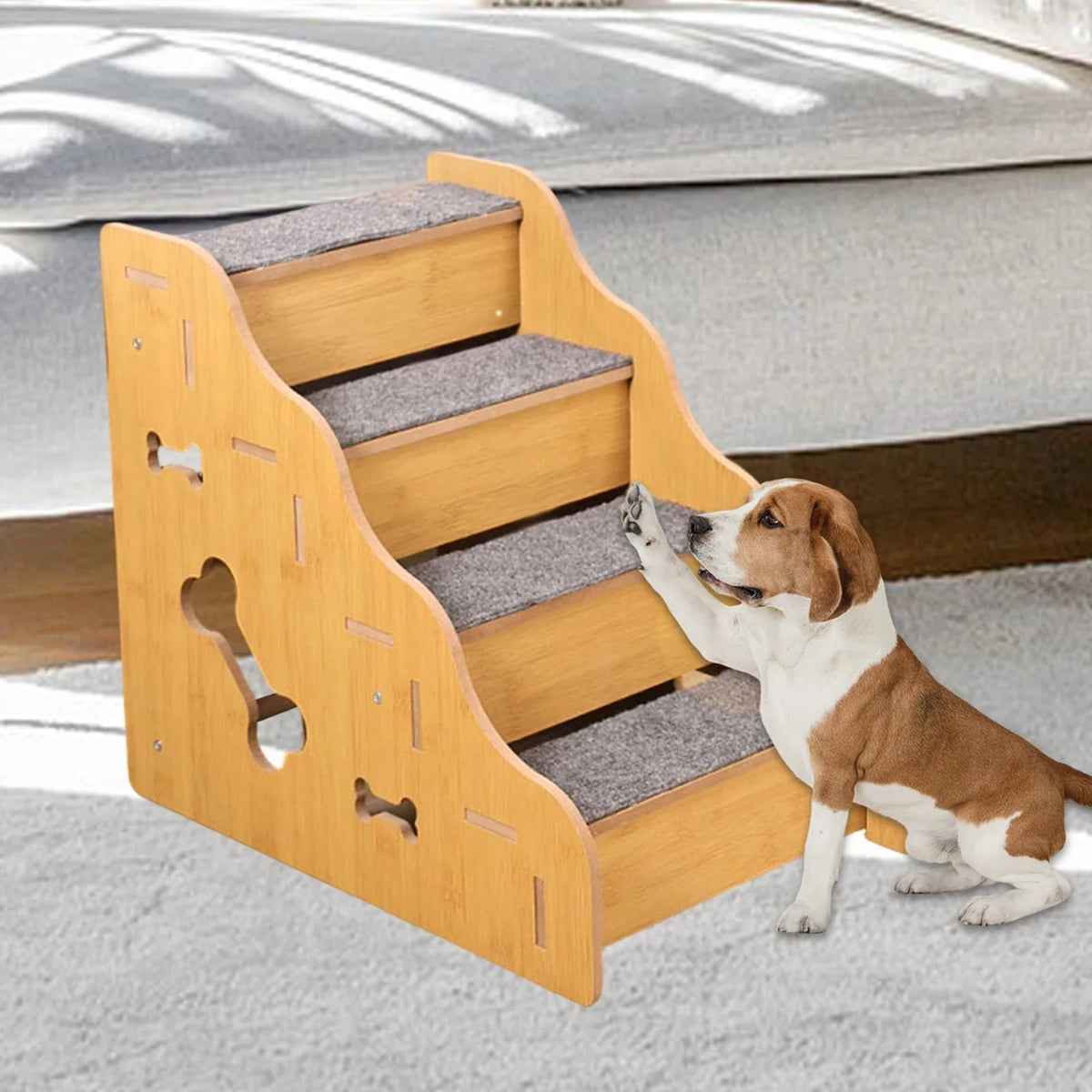 Wooden Pet Stairs for Small Dogs & Cats | 2, 3, or 4 Step