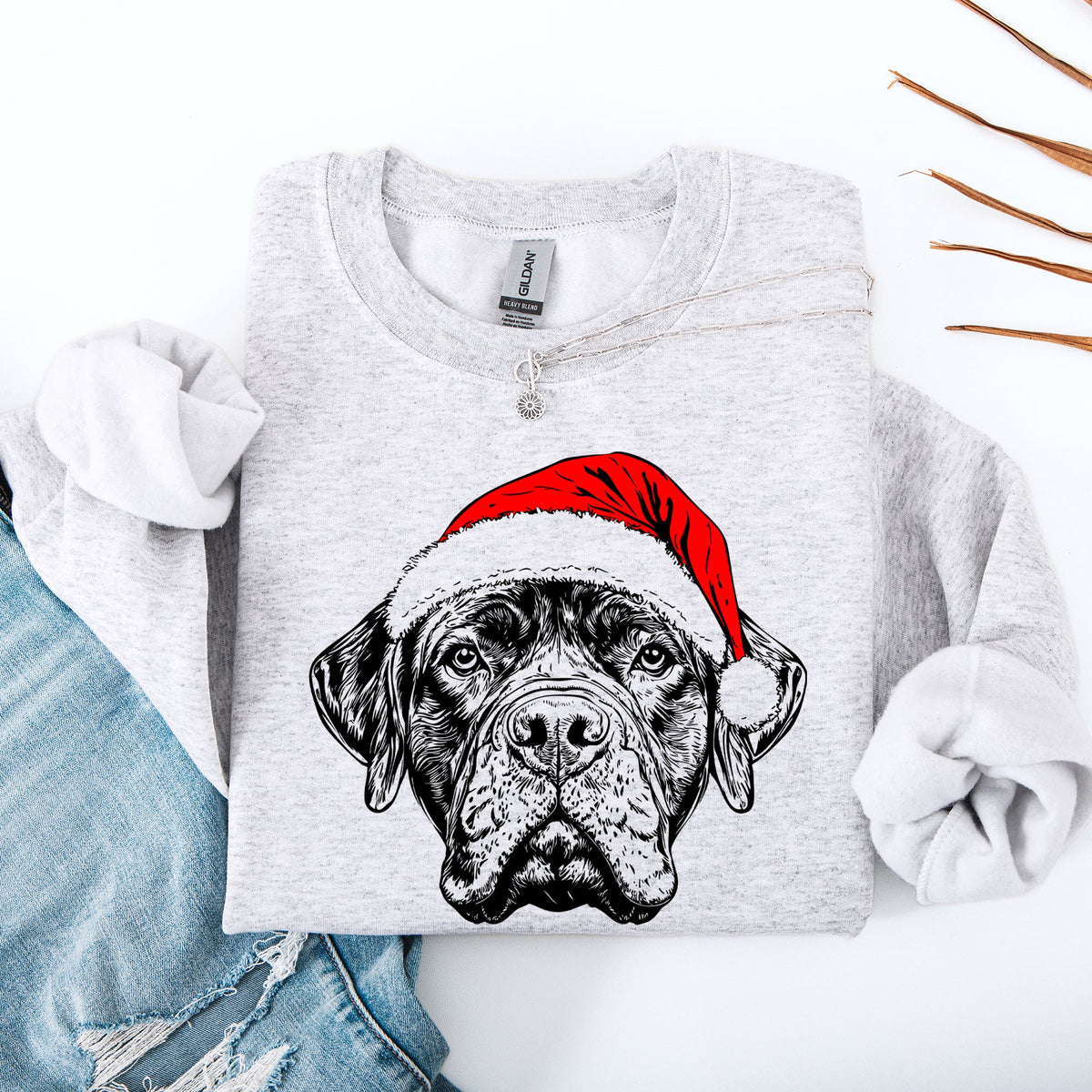 Bull Mastiff Santa Christmas Sweatshirt