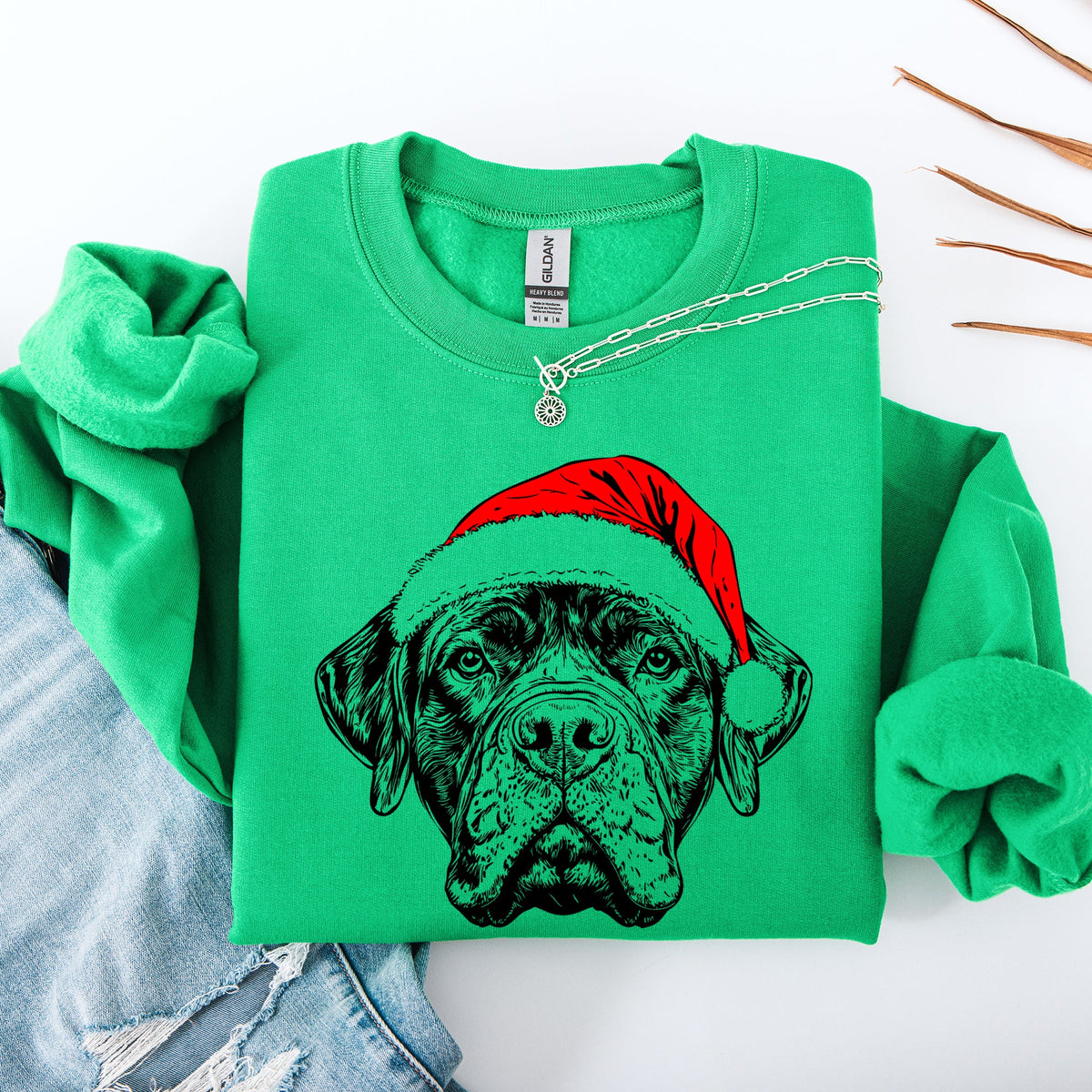 Bull Mastiff Santa Christmas Sweatshirt