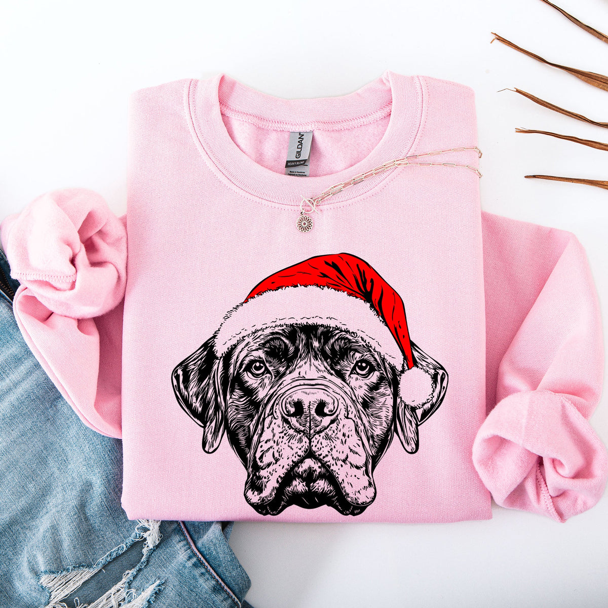Bull Mastiff Santa Christmas Sweatshirt
