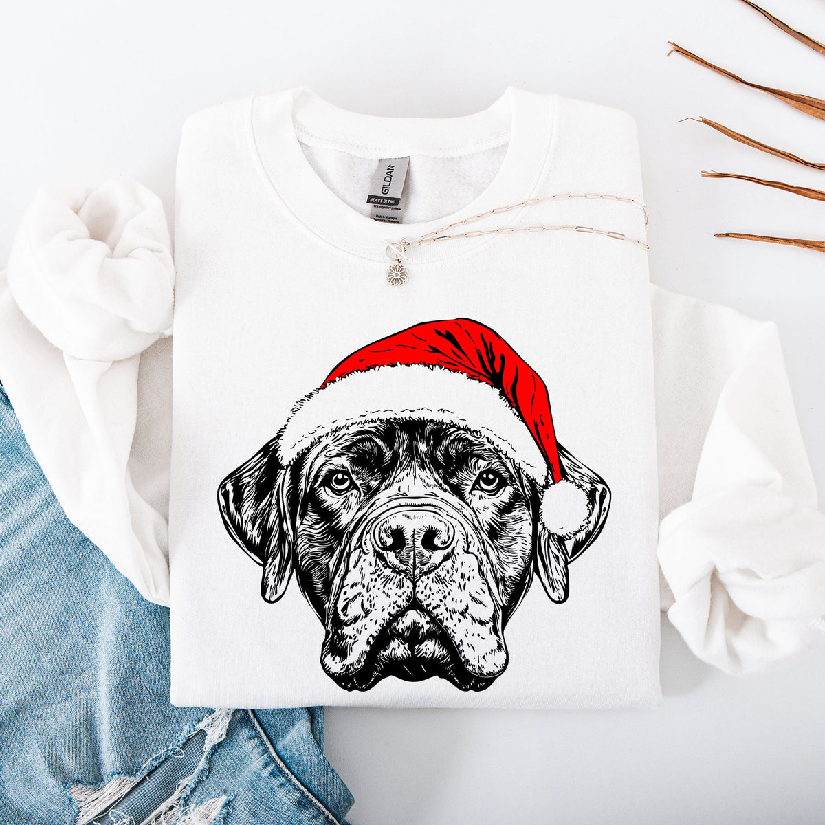 Bull Mastiff Santa Christmas Sweatshirt
