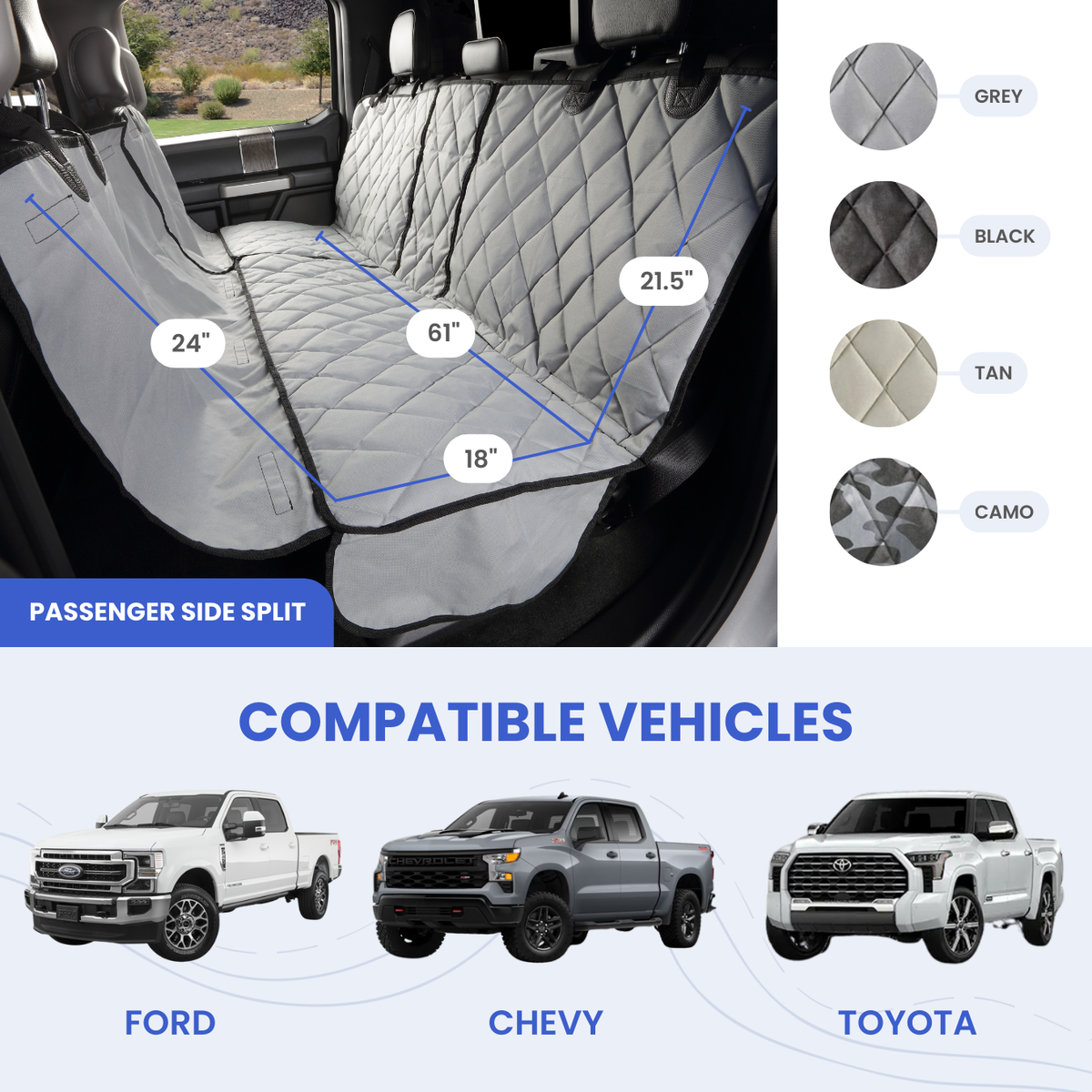 Luxury Crew Cab Truck Dog Hammock Cover – Fold-Up Seat Access