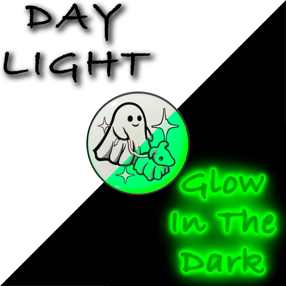 Ghost Dog Walker Glow-in-the-Dark Stud Earrings by Onyx O