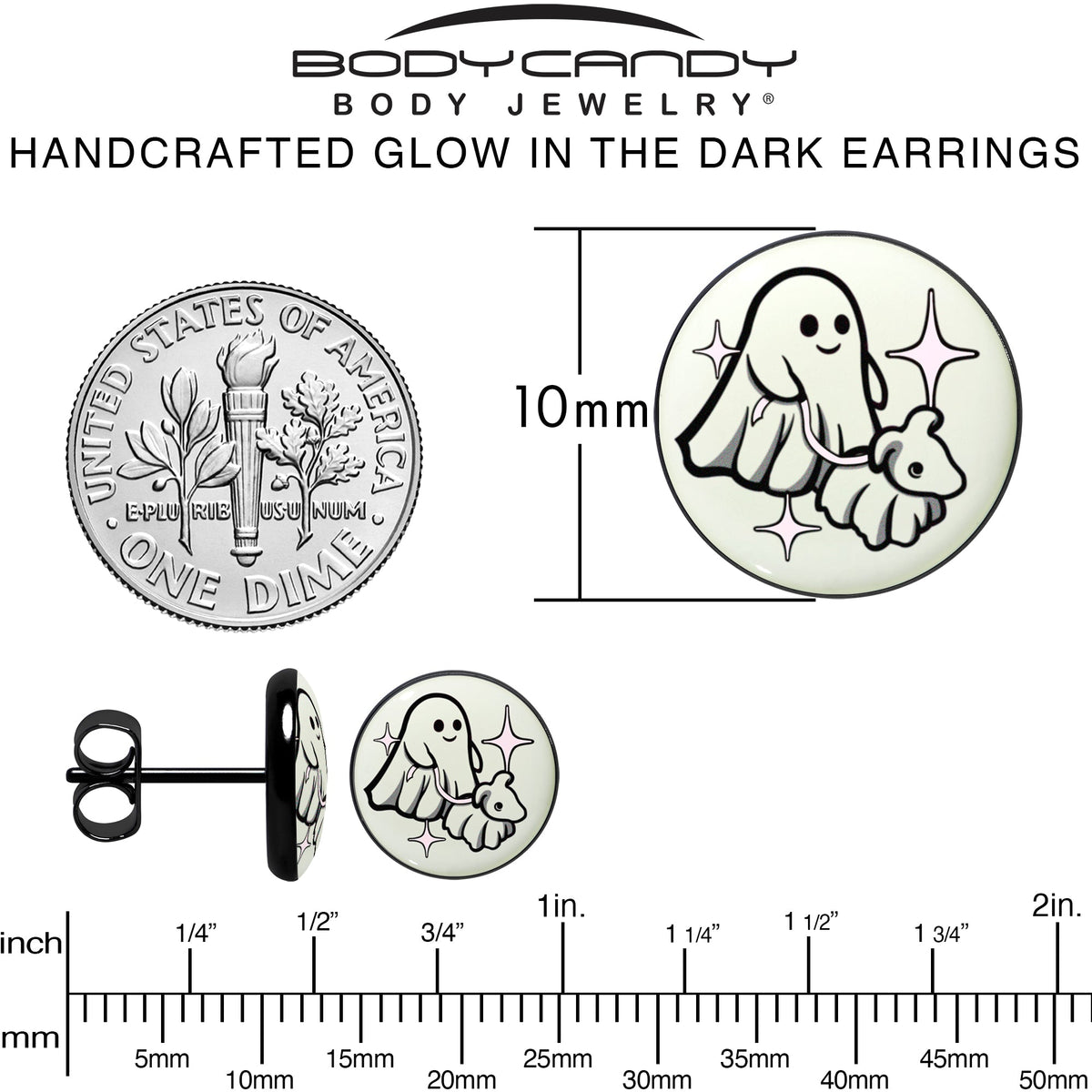 Ghost Dog Walker Glow-in-the-Dark Stud Earrings by Onyx O