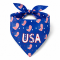USA Patriotic Heart Print Dog Bandana Collar Scarf – Independence Day Pet Neckerchief for Small Medium Large Dogs