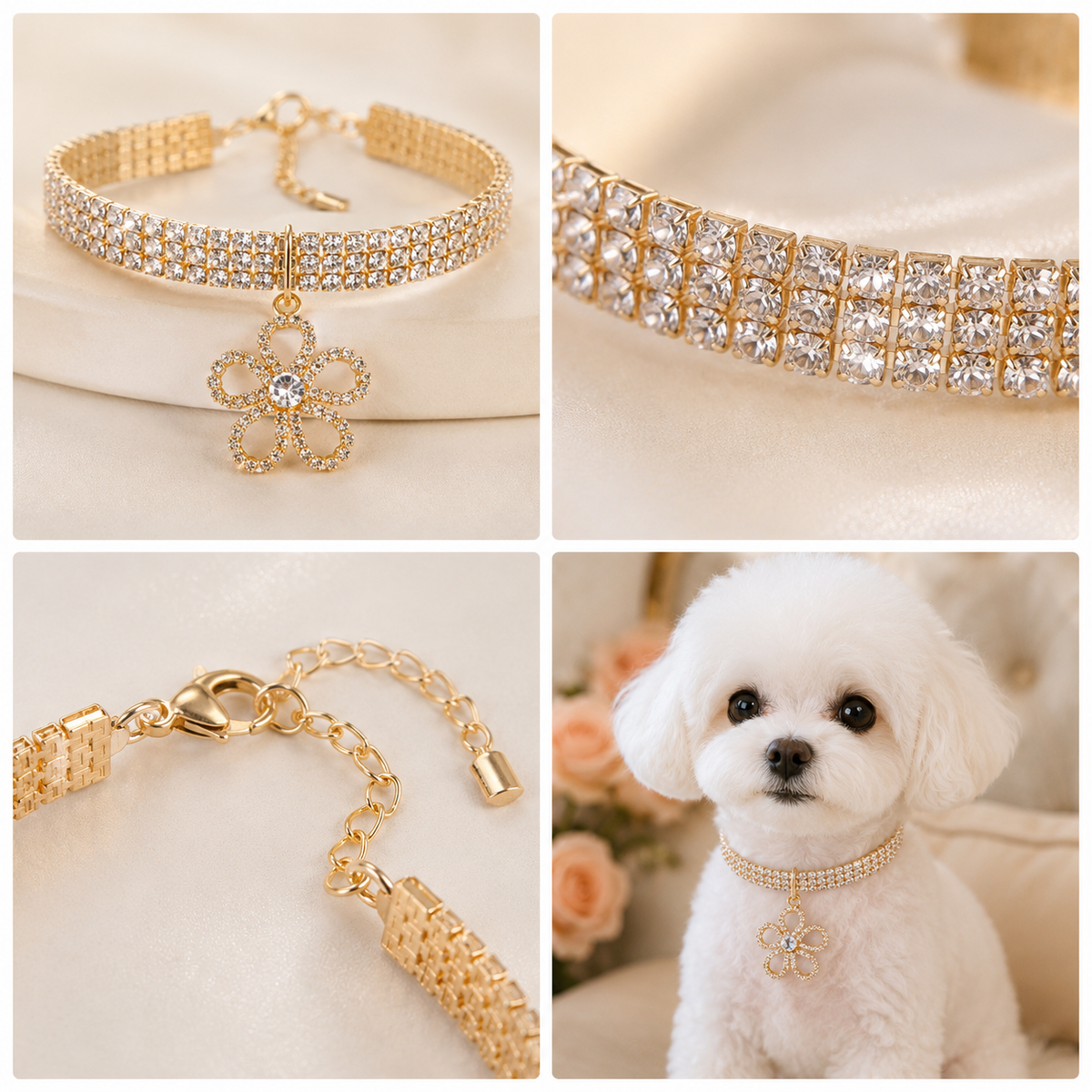Crystal Bloom Pet Necklace