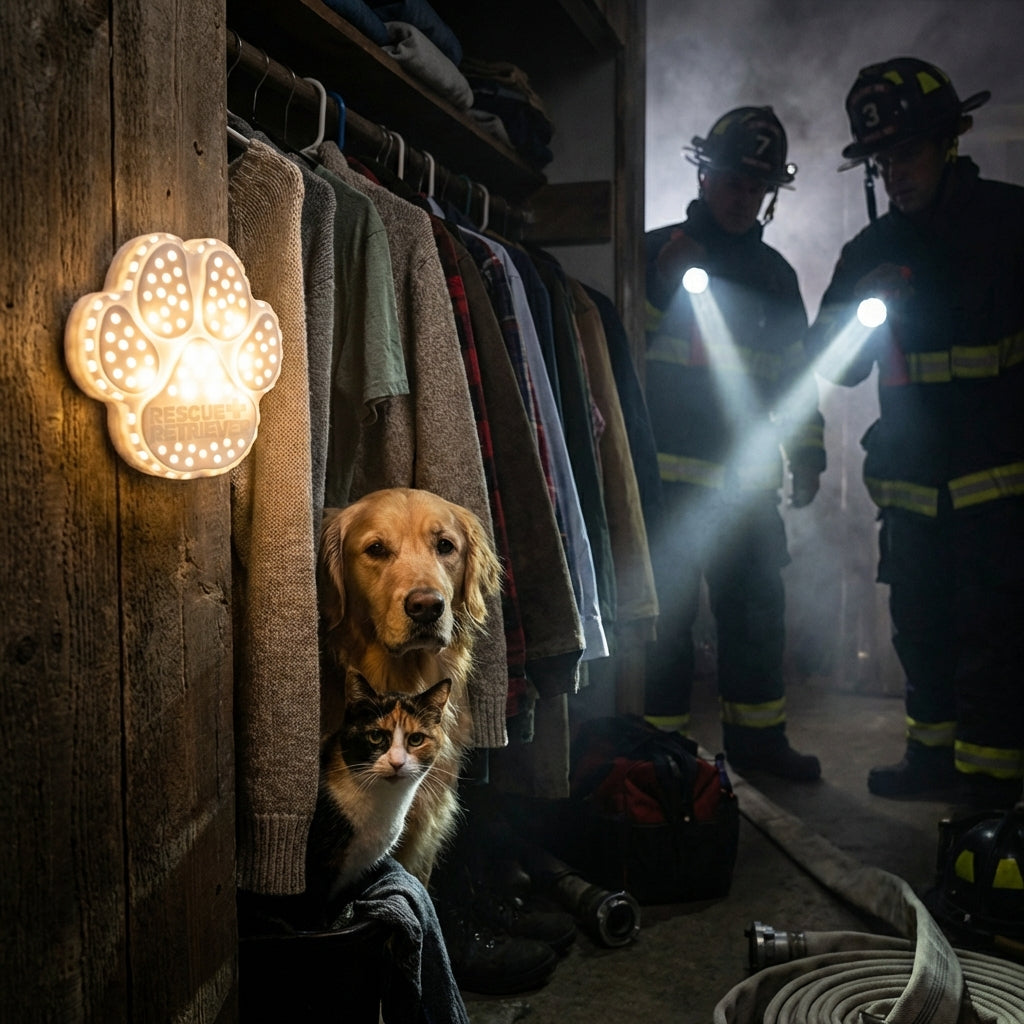 The Rescue Retriever™ — Firefighter-Designed Pet Smoke Detector & Strobe Alert