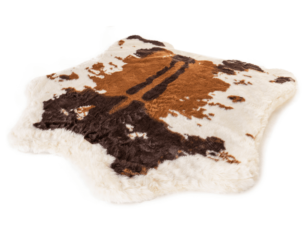 PupRug® Faux Cowhide Orthopedic Memory Foam Dog Bed — Brown