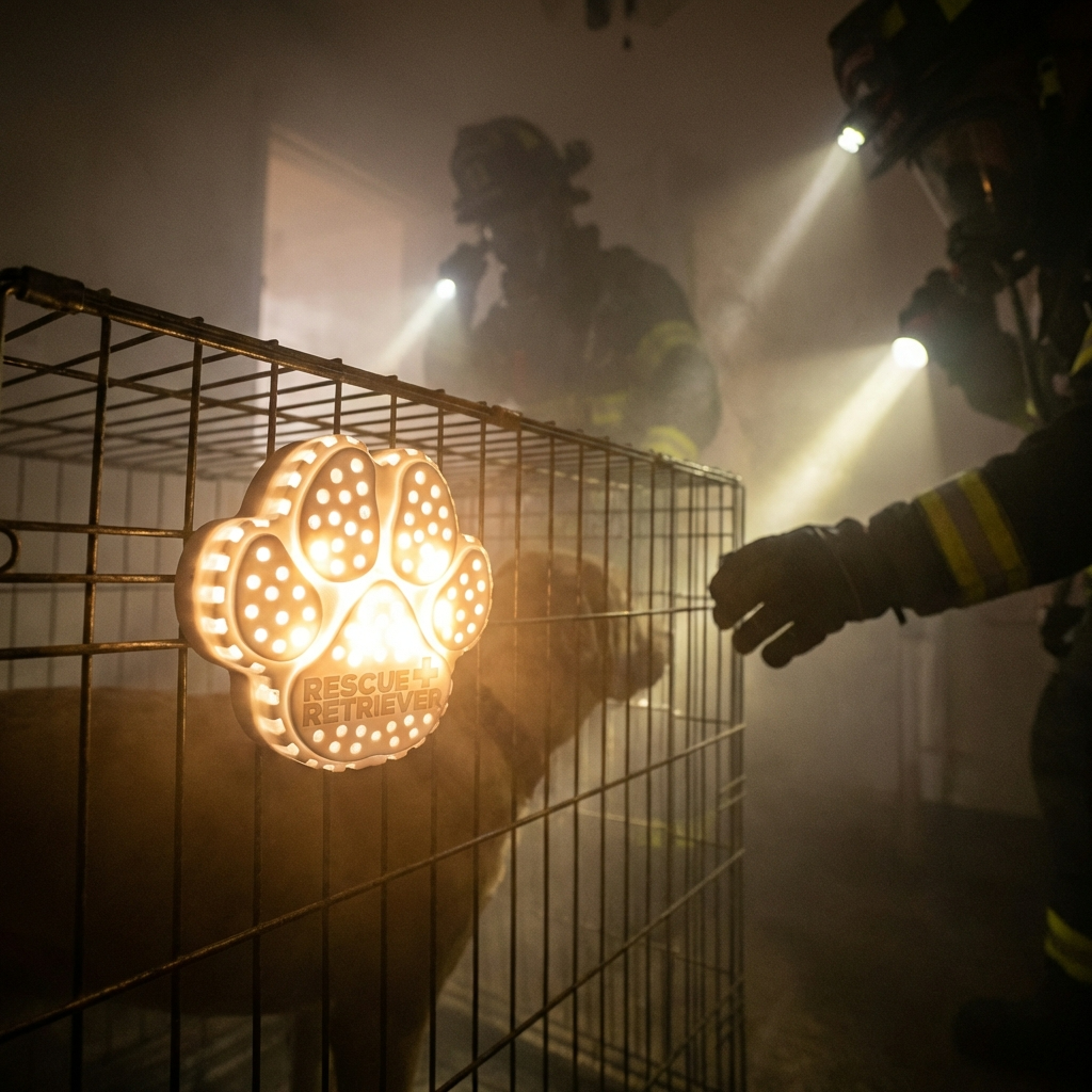 The Rescue Retriever™ — Firefighter-Designed Pet Smoke Detector & Strobe Alert