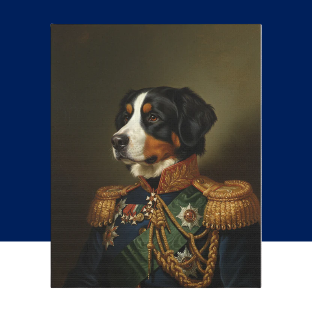 Custom Regal Dog Portrait Canvas Print