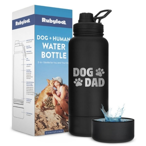 Dog + Human Water Bottle with Detachable Bowl