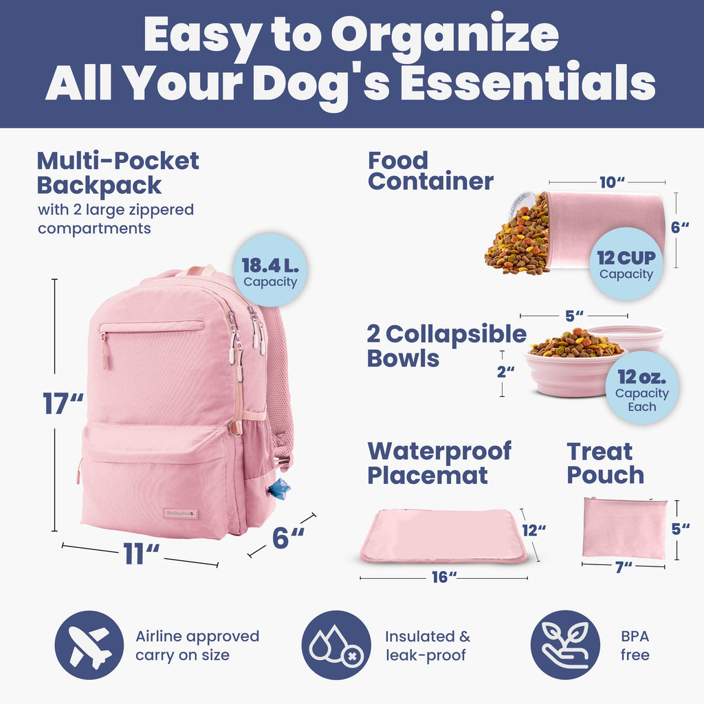 The Original Doggy Bag™ | 6-Piece Dog Supply Backpack | Carry-On Approved