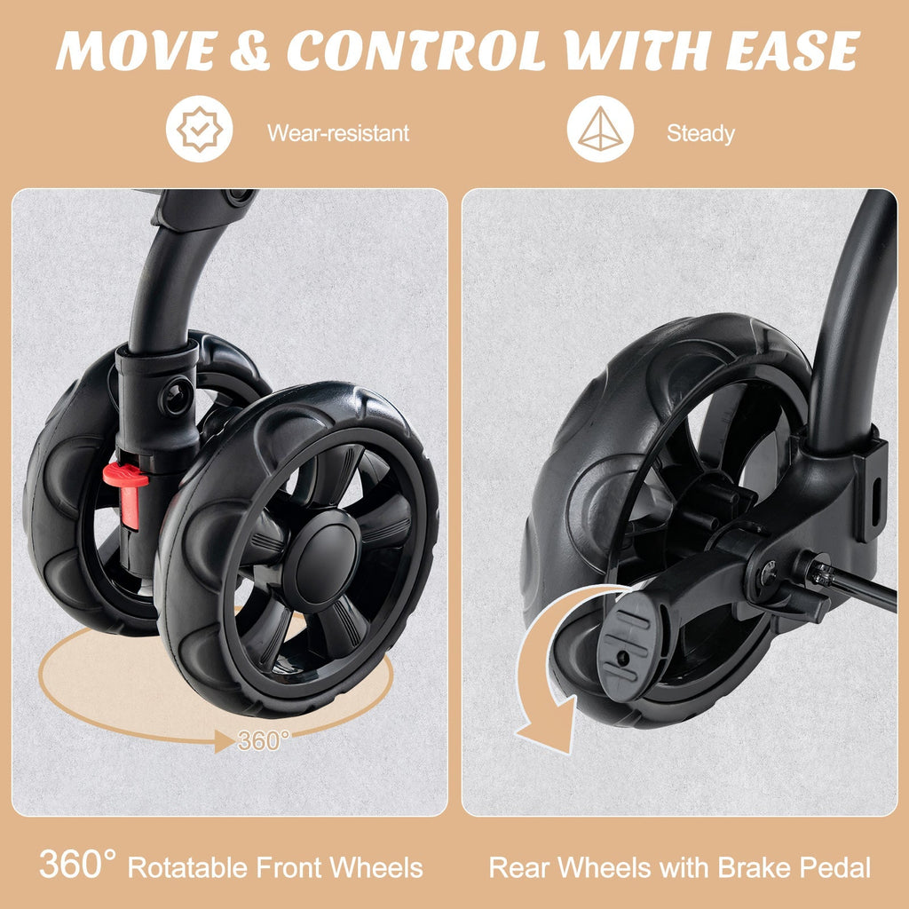The Flauntly Paws Duo Stroller — Foldable 3-in-1 Double Pet Stroller with Detachable Carriers